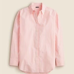 J.Crew Étienne oversized shirt in striped cotton poplin Orange Women’s Size XL
